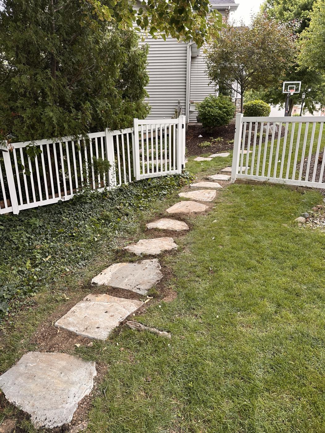 Same route finished as a set flagstone stepping stone path